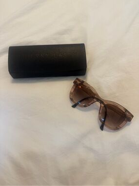 THIERRY LASRY Transparent Brown Oversized Cat-Eye Sunglasses